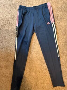 Adidas Tiro 21 Primegreen Training Pants – Women's M – Steel Blue/Pink